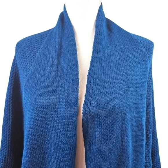 Anthropologie Do Everything in Love Royal Blue Open Front Cardigan OSFM  NWT - Picture 2 of 9